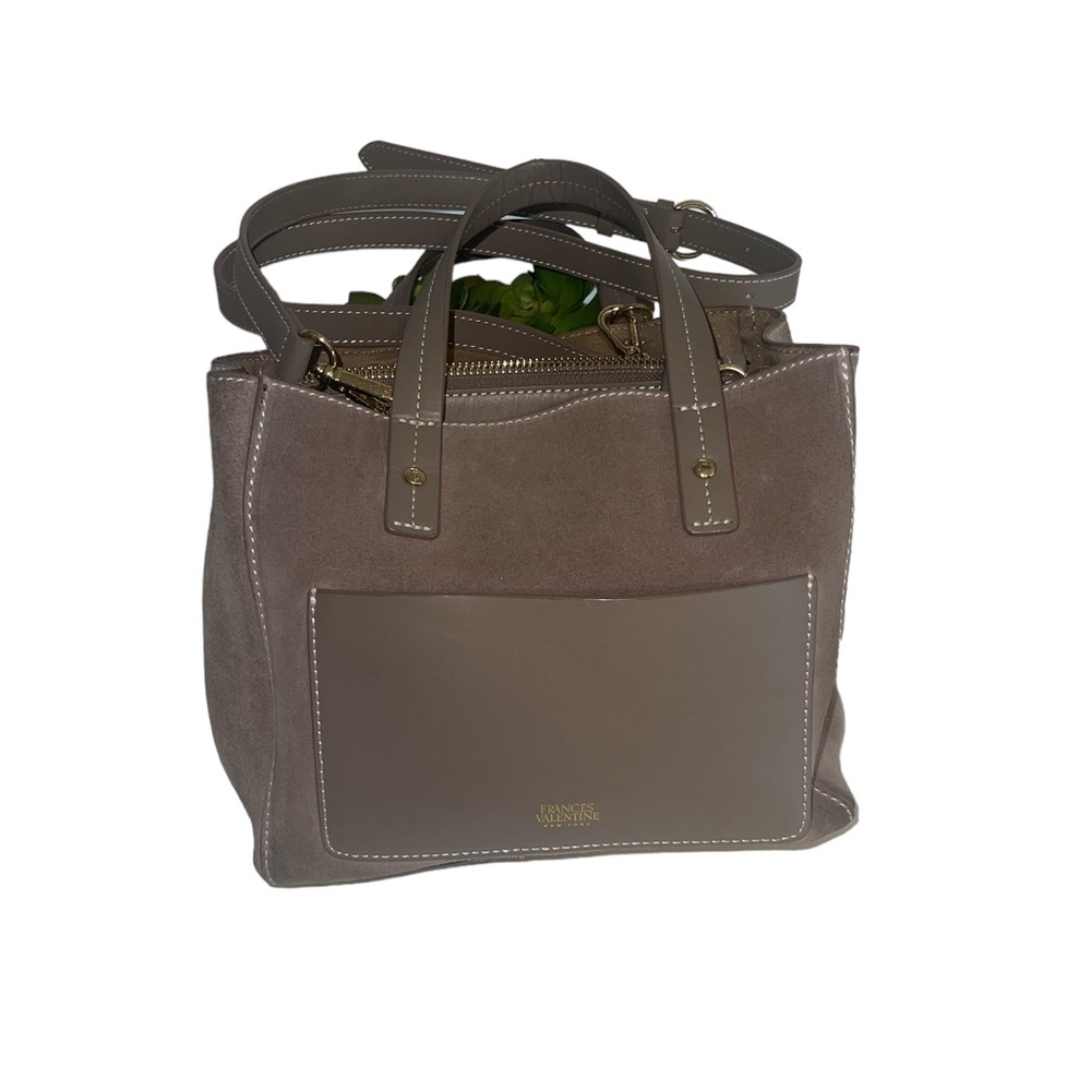 Frances Valentine June Grey Suede/Leather Hobo Bag with crossbody ADORABLE